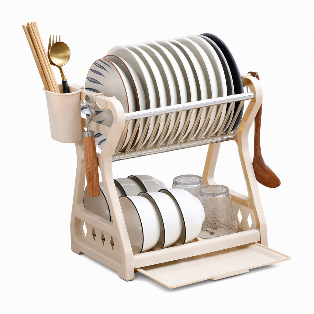 🍽️Multi-Layer Kitchen Dish Drying Rack and Tableware Storage Organizer with Steel Frame