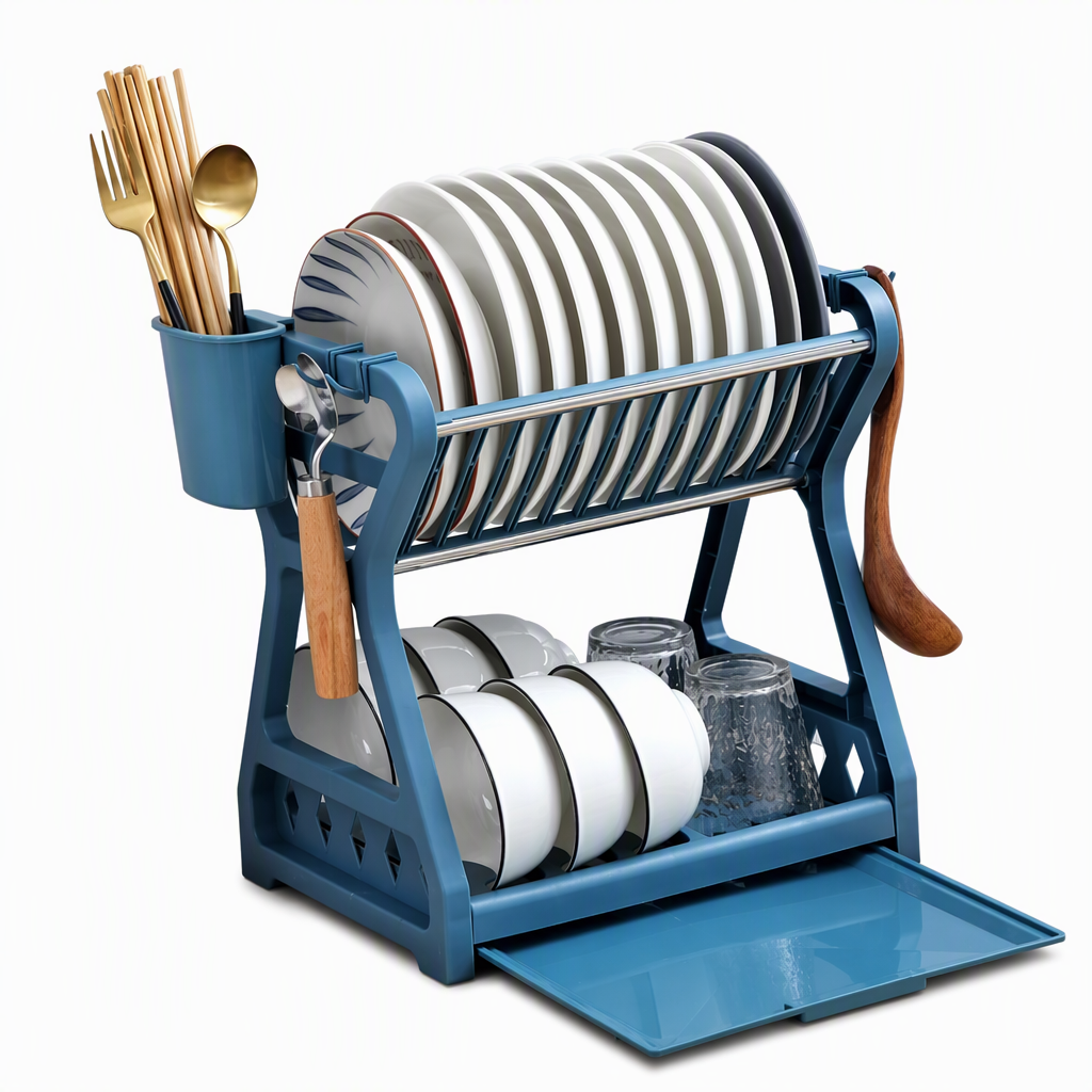 🍽️Multi-Layer Kitchen Dish Drying Rack and Tableware Storage Organizer with Steel Frame