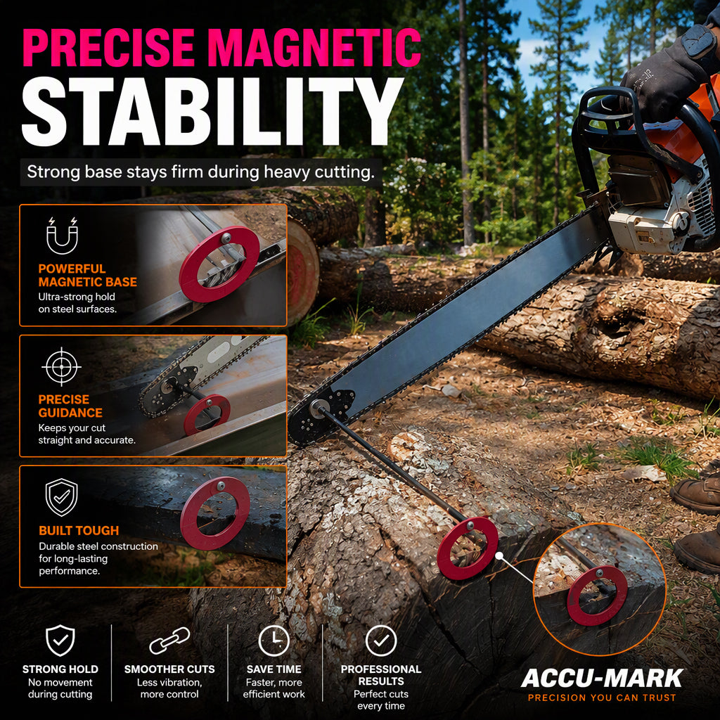📢 49% OFF!! ⏰ Chainsaw Cutting Marker Tool – Wood Cutting Alignment Guide🔧