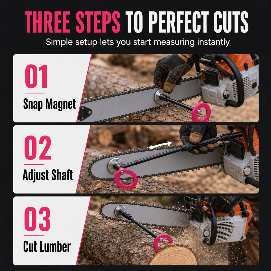 📢 49% OFF!! ⏰ Chainsaw Cutting Marker Tool – Wood Cutting Alignment Guide🔧