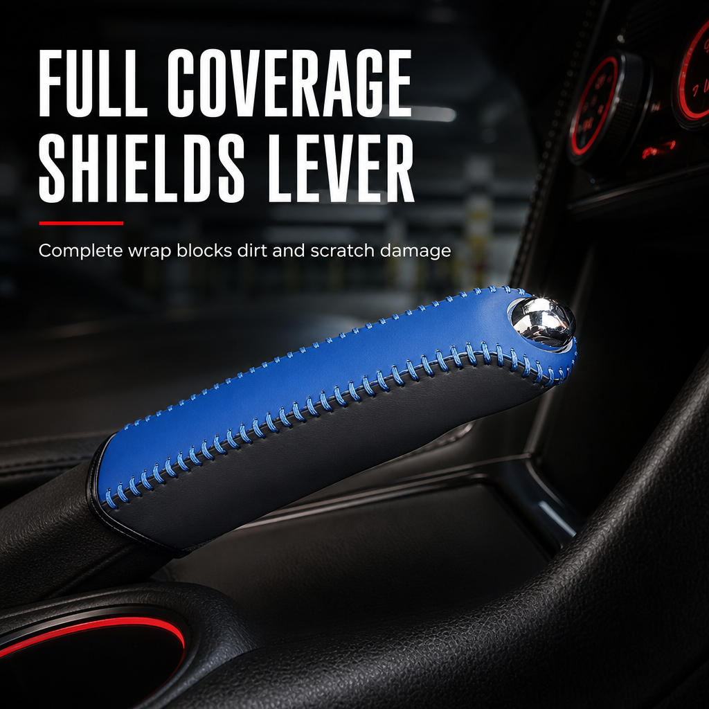 🚗 LIMITED-TIME 49% OFF! ✋ Universal Car Handbrake Protective Cover Sleeve – PU Leather, Anti-Slip, Interior Upgrade ✨