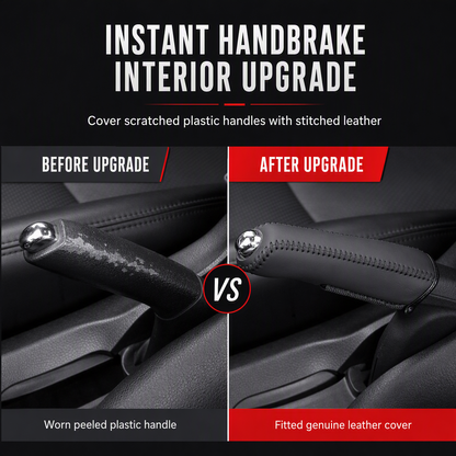 🚗 LIMITED-TIME 49% OFF! ✋ Universal Car Handbrake Protective Cover Sleeve – PU Leather, Anti-Slip, Interior Upgrade ✨