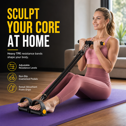🧘Multifunctional Pedal Resistance Band Elastic Pull Rope for Abdominal Exercise Home Workout Yoga and Pilates Fitness for Men and Women