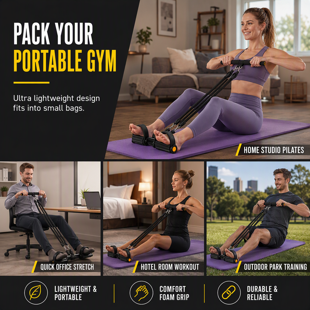 🧘Multifunctional Pedal Resistance Band Elastic Pull Rope for Abdominal Exercise Home Workout Yoga and Pilates Fitness for Men and Women
