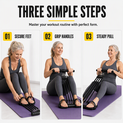 🧘Multifunctional Pedal Resistance Band Elastic Pull Rope for Abdominal Exercise Home Workout Yoga and Pilates Fitness for Men and Women