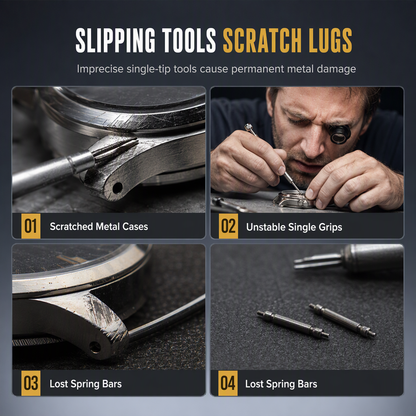 📢📢49% OFF !! ⏰Careluxpro Watch Repair Tool V Shaped Spring Bar Pliers and Tweezers Kit for Strap Removal