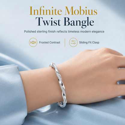 🎁2026 New Arrivals 49% OFF💥 Endless Mobius-twisted bangle – smooth, sliding adjustable clasp & double-textured premium shine 💫