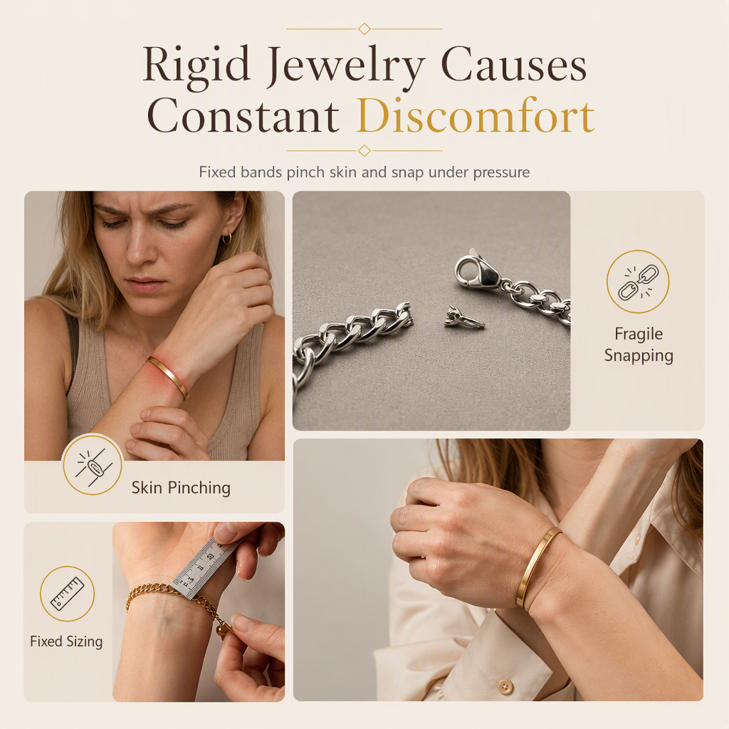 🎁2026 New Arrivals 49% OFF💥 Endless Mobius-twisted bangle – smooth, sliding adjustable clasp & double-textured premium shine 💫