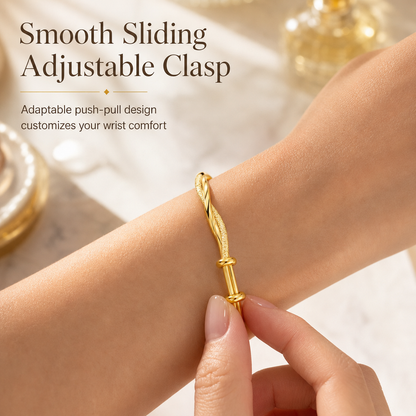 🎁2026 New Arrivals 49% OFF💥 Endless Mobius-twisted bangle – smooth, sliding adjustable clasp & double-textured premium shine 💫
