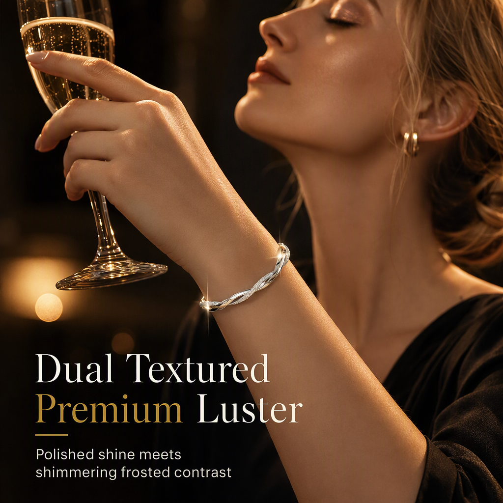 🎁2026 New Arrivals 49% OFF💥 Endless Mobius-twisted bangle – smooth, sliding adjustable clasp & double-textured premium shine 💫