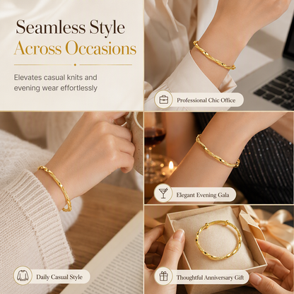 🎁2026 New Arrivals 49% OFF💥 Endless Mobius-twisted bangle – smooth, sliding adjustable clasp & double-textured premium shine 💫