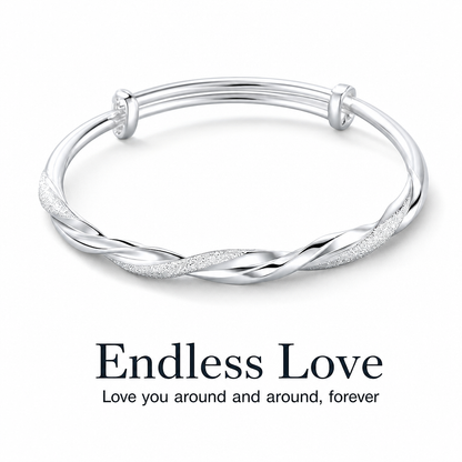 🎁2026 New Arrivals 49% OFF💥 Endless Mobius-twisted bangle – smooth, sliding adjustable clasp & double-textured premium shine 💫