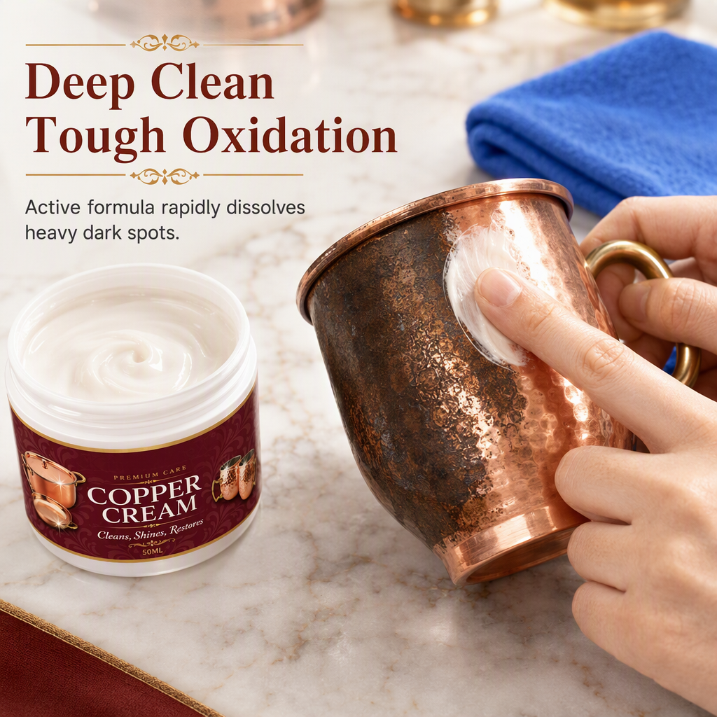 🏆HOT SALE 49% OFF🔥Copper Cleaning Paste 50ml with Towel Set for Copper Pots Cups and Kitchenware Polishing and Oxidation Removal Care