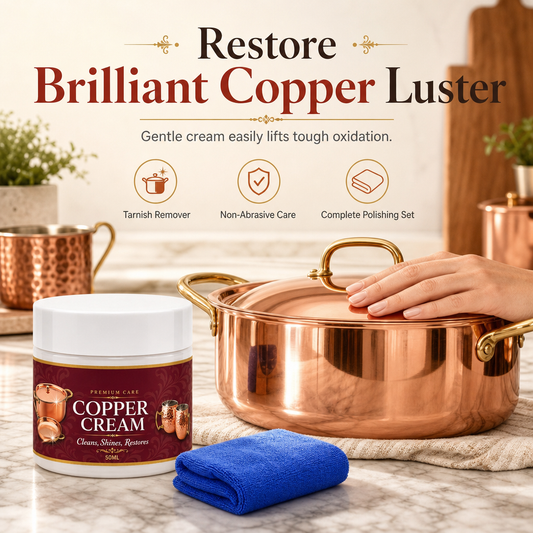 🏆HOT SALE 49% OFF🔥Copper Cleaning Paste 50ml with Towel Set for Copper Pots Cups and Kitchenware Polishing and Oxidation Removal Care