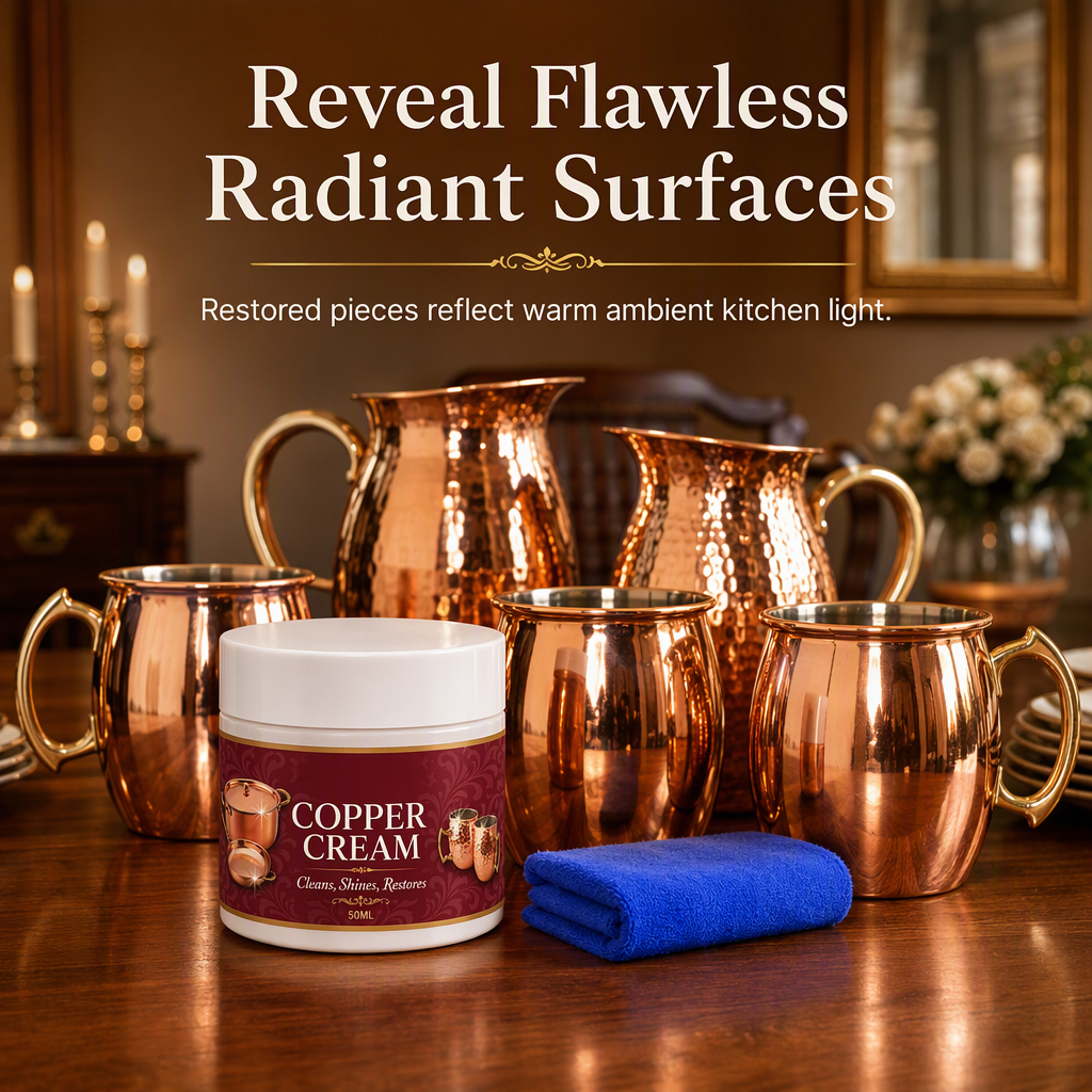🏆HOT SALE 49% OFF🔥Copper Cleaning Paste 50ml with Towel Set for Copper Pots Cups and Kitchenware Polishing and Oxidation Removal Care