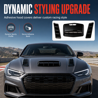 ✨ Car Hood Fake Air Vent Sticker – Shark Gill Style, Sport Look, No Drilling 🏎️