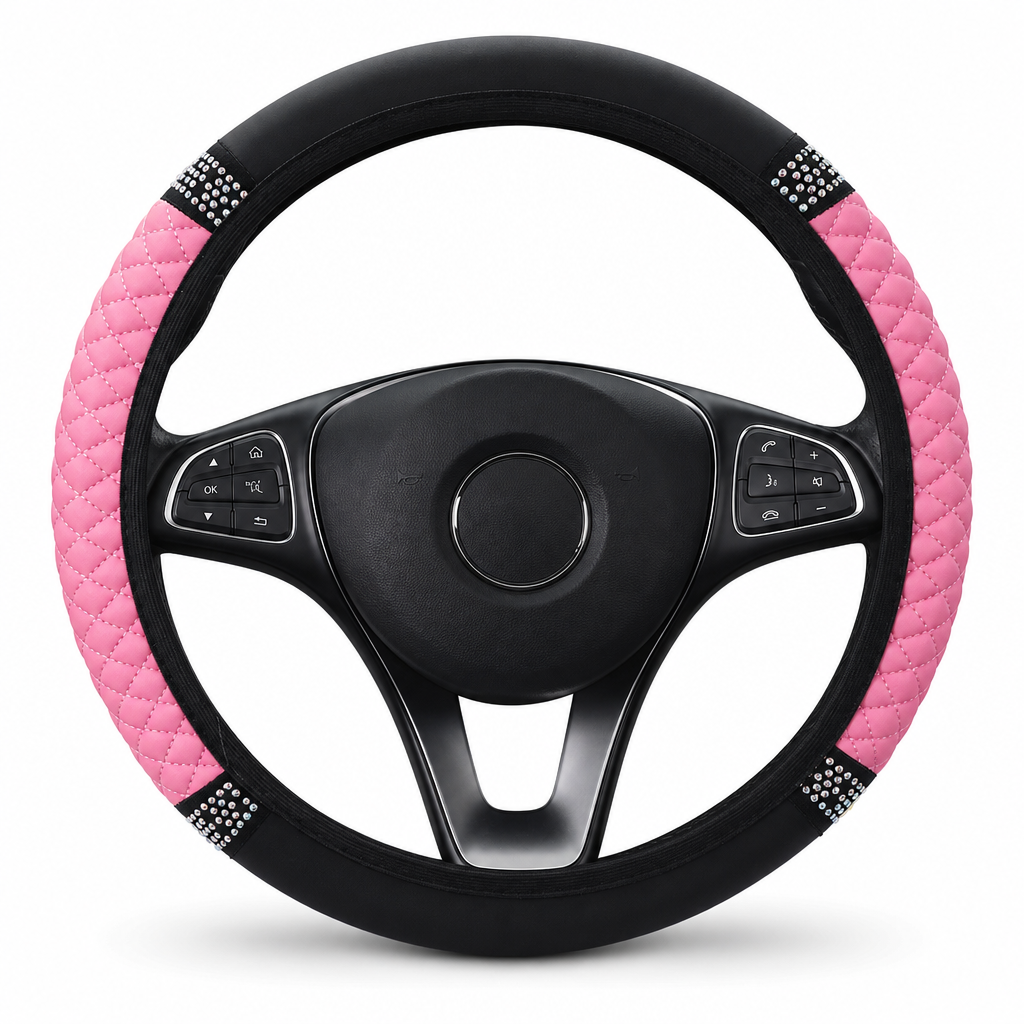 💎 LIMITED-TIME 49% OFF! ✨ Rhinestone Steering Wheel Cover – Sparkling, Quilted, Luxury 🚗