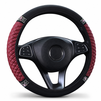 💎 LIMITED-TIME 49% OFF! ✨ Rhinestone Steering Wheel Cover – Sparkling, Quilted, Luxury 🚗