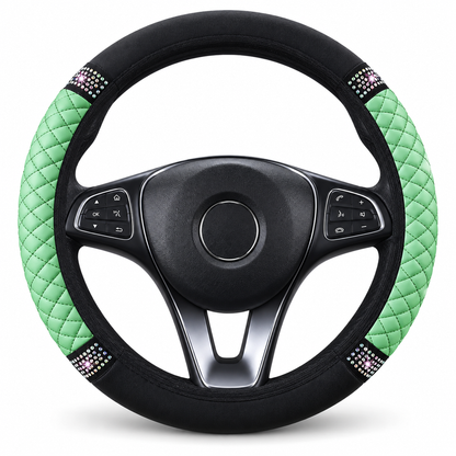 💎 LIMITED-TIME 49% OFF! ✨ Rhinestone Steering Wheel Cover – Sparkling, Quilted, Luxury 🚗