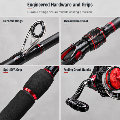 🎣LIMITED-TIME 49% OFF! 🌊4-Piece Fiberglass Sea Fishing Rod Long Distance Casting Lure Rod
