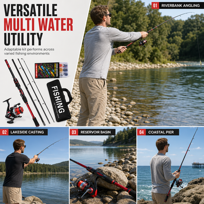 🎣LIMITED-TIME 49% OFF! 🌊4-Piece Fiberglass Sea Fishing Rod Long Distance Casting Lure Rod