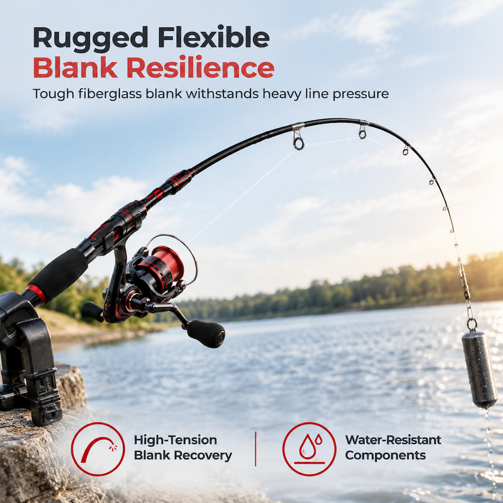 🎣LIMITED-TIME 49% OFF! 🌊4-Piece Fiberglass Sea Fishing Rod Long Distance Casting Lure Rod