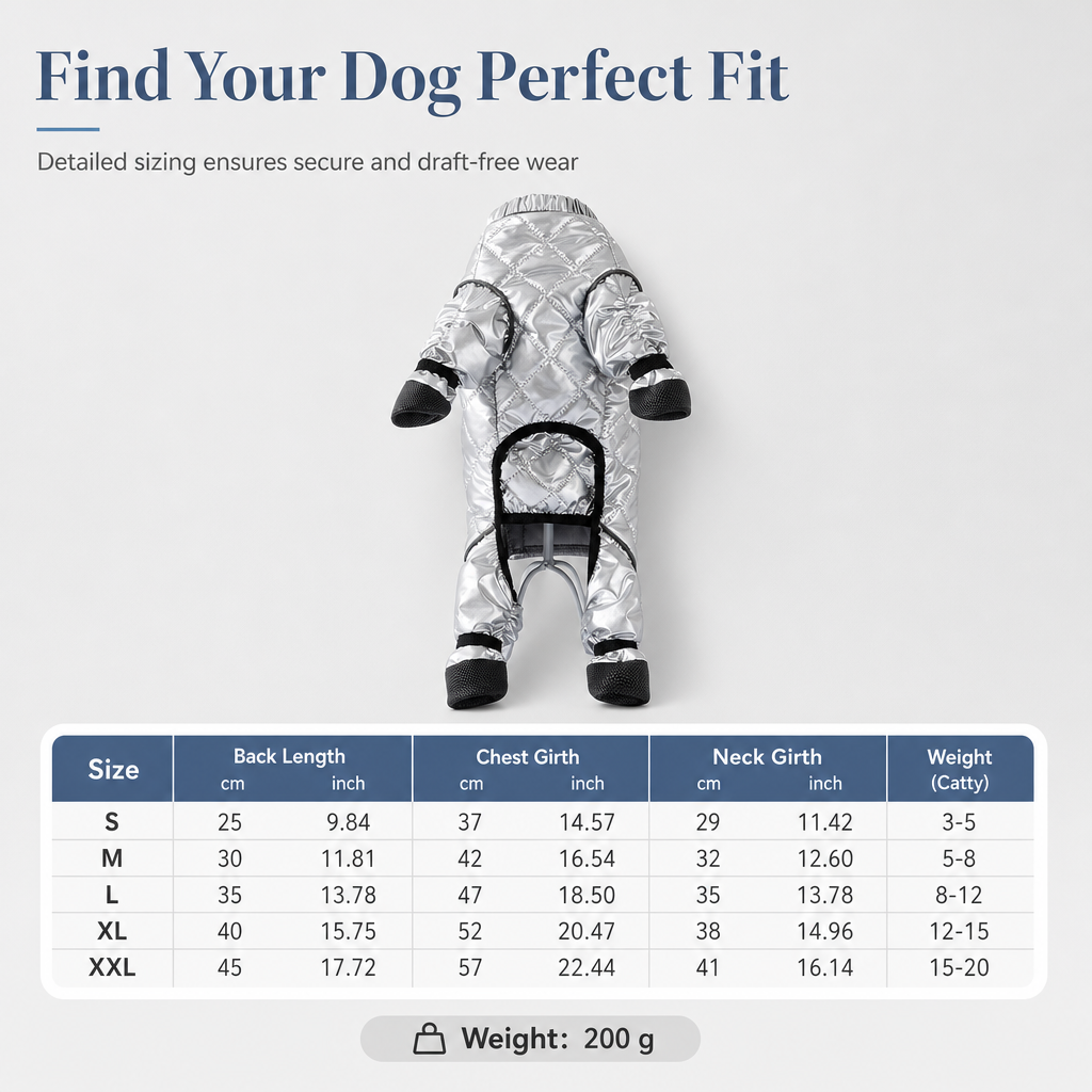 📢📢 49% OFF🐾Full Coverage Waterproof Dog Winter Jumpsuit Fleece Lined Thick Warm Four Legged Coat