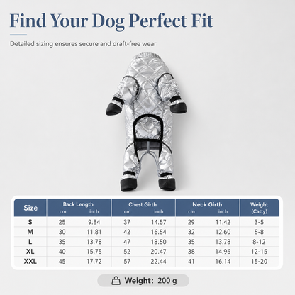📢📢 49% OFF🐾Full Coverage Waterproof Dog Winter Jumpsuit Fleece Lined Thick Warm Four Legged Coat
