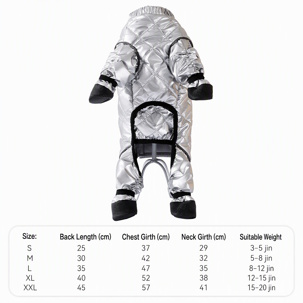 📢📢 49% OFF🐾Full Coverage Waterproof Dog Winter Jumpsuit Fleece Lined Thick Warm Four Legged Coat