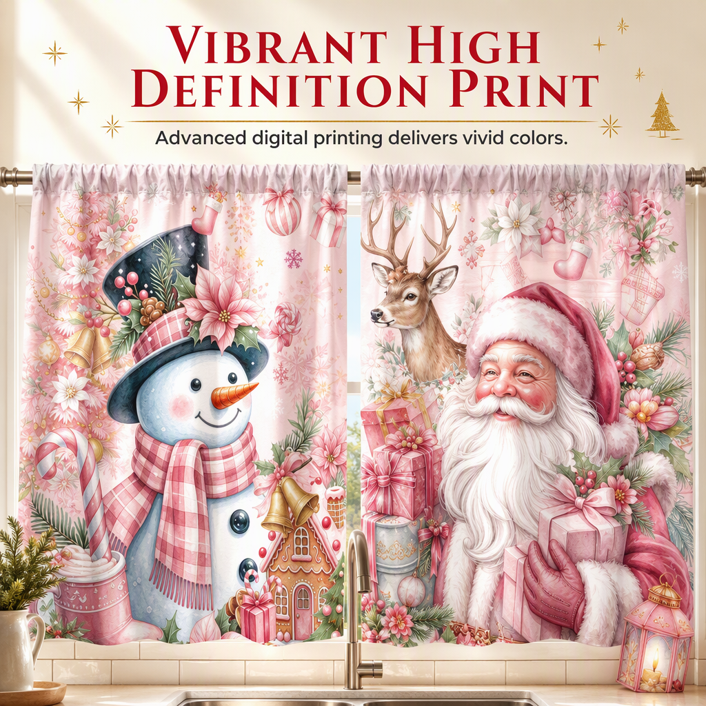 🎄 49% OFF! ✨ Christmas Holiday Kitchen Curtains & Valance Set – Vibrant High-Definition Festive Prints, Premium Soft-Draping Polyester, Double-Stitched Borders & Standard Rod Pocket – 13 Patterns Multiple Sizes 3-Piece Set Available ❄️