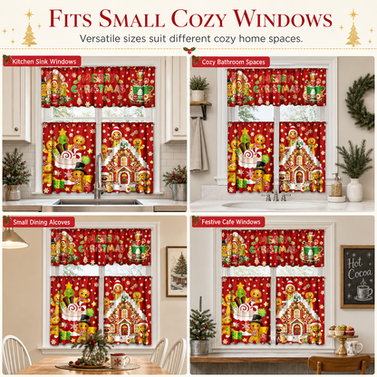 🎄 49% OFF! ✨ Christmas Holiday Kitchen Curtains & Valance Set – Vibrant High-Definition Festive Prints, Premium Soft-Draping Polyester, Double-Stitched Borders & Standard Rod Pocket – 13 Patterns Multiple Sizes 3-Piece Set Available ❄️