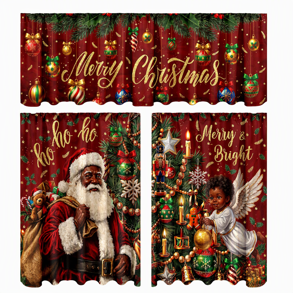 🎄 49% OFF! ✨ Christmas Holiday Kitchen Curtains & Valance Set – Vibrant High-Definition Festive Prints, Premium Soft-Draping Polyester, Double-Stitched Borders & Standard Rod Pocket – 13 Patterns Multiple Sizes 3-Piece Set Available ❄️