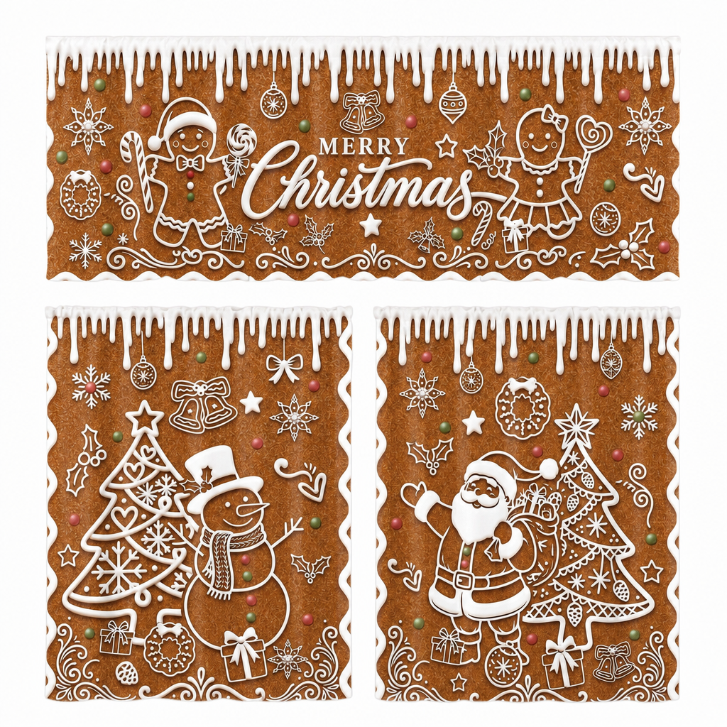 🎄 49% OFF! ✨ Christmas Holiday Kitchen Curtains & Valance Set – Vibrant High-Definition Festive Prints, Premium Soft-Draping Polyester, Double-Stitched Borders & Standard Rod Pocket – 13 Patterns Multiple Sizes 3-Piece Set Available ❄️