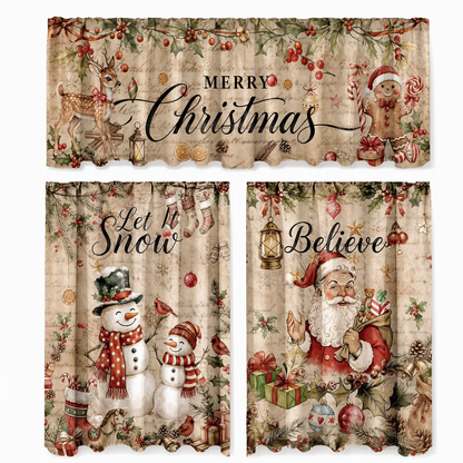 🎄 49% OFF! ✨ Christmas Holiday Kitchen Curtains & Valance Set – Vibrant High-Definition Festive Prints, Premium Soft-Draping Polyester, Double-Stitched Borders & Standard Rod Pocket – 13 Patterns Multiple Sizes 3-Piece Set Available ❄️