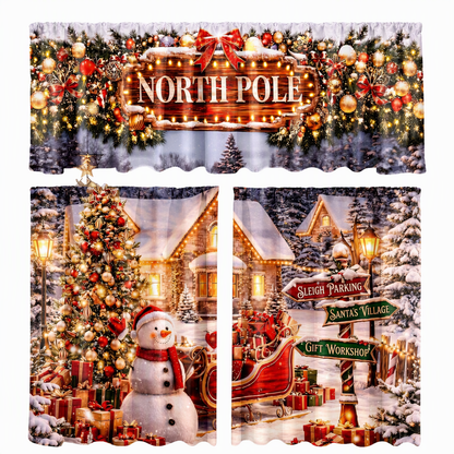 🎄 49% OFF! ✨ Christmas Holiday Kitchen Curtains & Valance Set – Vibrant High-Definition Festive Prints, Premium Soft-Draping Polyester, Double-Stitched Borders & Standard Rod Pocket – 13 Patterns Multiple Sizes 3-Piece Set Available ❄️