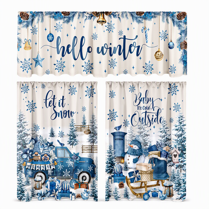 🎄 49% OFF! ✨ Christmas Holiday Kitchen Curtains & Valance Set – Vibrant High-Definition Festive Prints, Premium Soft-Draping Polyester, Double-Stitched Borders & Standard Rod Pocket – 13 Patterns Multiple Sizes 3-Piece Set Available ❄️