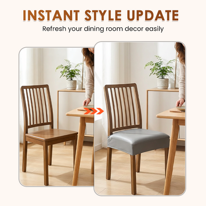 📢📢 49% OFF🪑  Waterproof Stretch PU Leather Dining Chair Seat Cover 💧