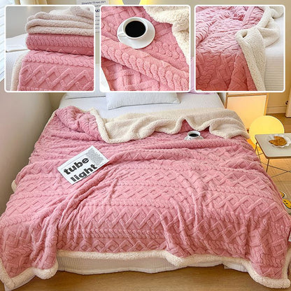 🔥49% OFF!!📢🧣 Thickened Imitation Cashmere Throw Blanket – Soft, Warm & Cosy for Sofa, Bed & Travel ✨
