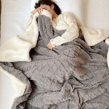 🔥49% OFF!!📢🧣 Thickened Imitation Cashmere Throw Blanket – Soft, Warm & Cosy for Sofa, Bed & Travel ✨