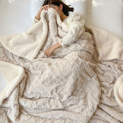🔥49% OFF!!📢🧣 Thickened Imitation Cashmere Throw Blanket – Soft, Warm & Cosy for Sofa, Bed & Travel ✨