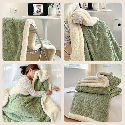 🔥49% OFF!!📢🧣 Thickened Imitation Cashmere Throw Blanket – Soft, Warm & Cosy for Sofa, Bed & Travel ✨