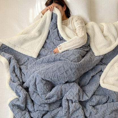 🔥49% OFF!!📢🧣 Thickened Imitation Cashmere Throw Blanket – Soft, Warm & Cosy for Sofa, Bed & Travel ✨