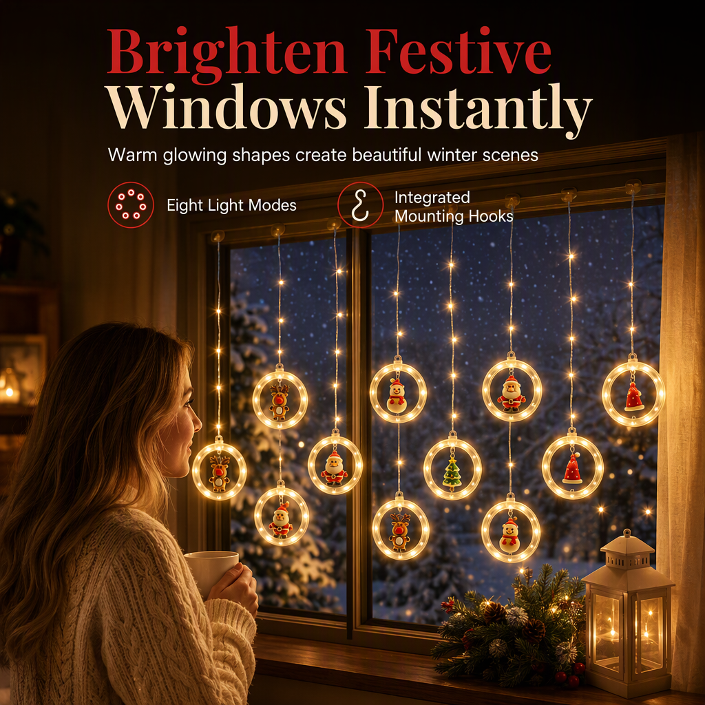 🎄 49% OFF! Christmas Curtain Lights – Remote Control & 8 Lighting Modes for Cozy Holiday Windows ✨🎁