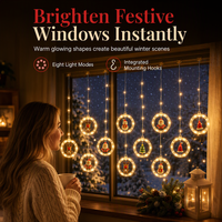 🎄 49% OFF! Christmas Curtain Lights – Remote Control & 8 Lighting Modes for Cozy Holiday Windows ✨🎁