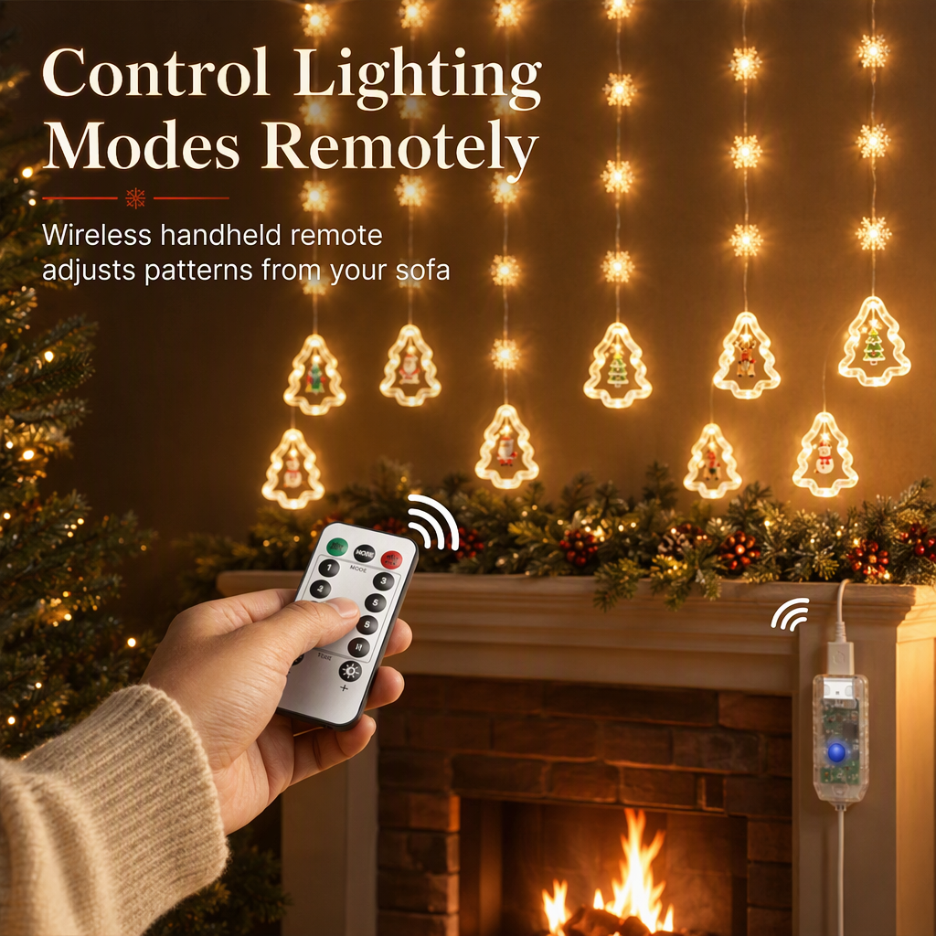 🎄 49% OFF! Christmas Curtain Lights – Remote Control & 8 Lighting Modes for Cozy Holiday Windows ✨🎁