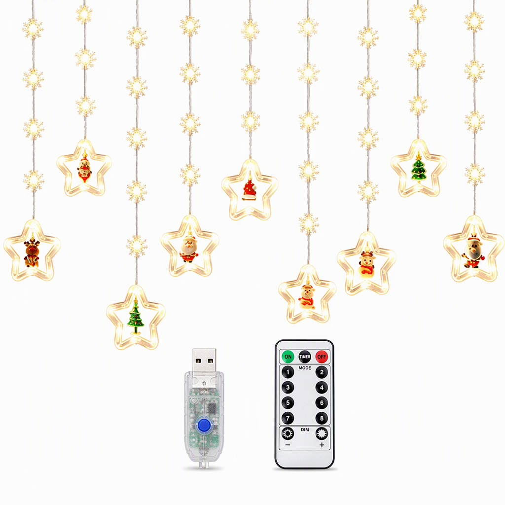 🎄 49% OFF! Christmas Curtain Lights – Remote Control & 8 Lighting Modes for Cozy Holiday Windows ✨🎁