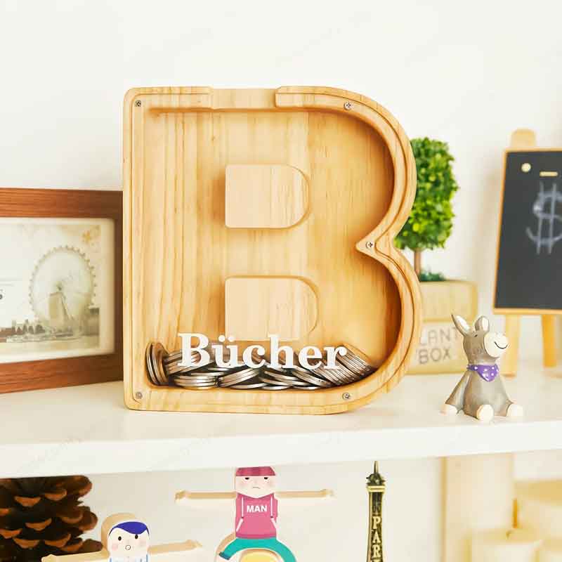 🐷 Limited-Time 49% Off ✨ Personalized Wooden Piggy Bank for Kids — Free Name Sticker 🎁