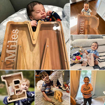 🐷 Limited-Time 49% Off ✨ Personalized Wooden Piggy Bank for Kids — Free Name Sticker 🎁