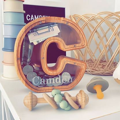🐷 Limited-Time 49% Off ✨ Personalized Wooden Piggy Bank for Kids — Free Name Sticker 🎁