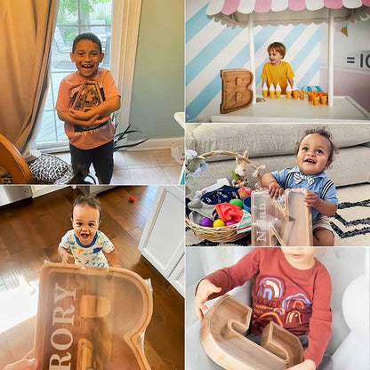 🐷 Limited-Time 49% Off ✨ Personalized Wooden Piggy Bank for Kids — Free Name Sticker 🎁